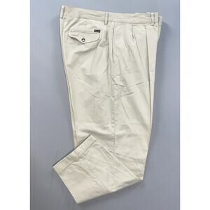 Faconnable Vintage Hong Kong 100% Cotton Flap Pocket Chino Pants. Ivory, 40X29.5